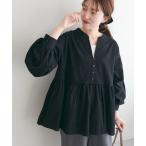 ブラウス シャツ 「Noka」ステッチ使いペプラムブラウス レディース