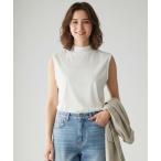 タンクトップ ノースリーブ ハイネック ハイツイストコットン ノースリーブ インナー カットソー レディース