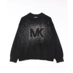 ニット セーター MKラインストーンロゴ クルーネック セーター レディース