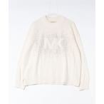 ニット セーター MKラインストーンロゴ クルーネック セーター レディース