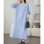シャツワンピース ストライプシャツワンピース