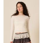 tシャツ レース付き オフショル ロンT TINA：JOJUN レディース