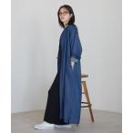 ショッピングシャツワンピース シャツワンピース 「India Fabric」ピンタックデニムシャツワンピース / 大人カジュアルロング