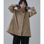 トレンチコート コート 2wayスタンドカラーAラインコート レディース