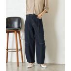 ジーンズ デニム デニムパンツ 「曲線シルエット」細ベルトカーブデニムパンツ レディース