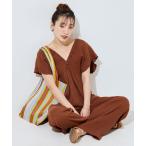 ショッピングつなぎ オールインワン 限定展開　インド ダブルガーゼ シャーリング オールインワン レディース