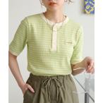 tシャツ 「Healthknit」「別注」26SS ヘンリーネックマルチボーダーワッフルT/C 50/50 レディース