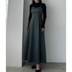 「Louere」 キャミソールワンピース MEDIUM チャコール レディース