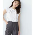 「NATURAL BEAUTY BASIC」 半袖ブラウス SMALL グレイッシュベージュ レディース