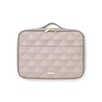 ポーチ ノーブルキルト PCケース 13〜14インチ ベージュ 34×25cm パソコンケース ノートパソコン PCスタンド 収納ポケット付き