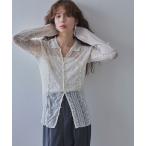 カーディガン レースパッチワーク襟つきカーディガン レディース