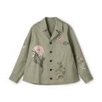 ダウンコート ダウンジャケット コットンツイル フラワープリントブルゾン レディース