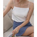 キャミソール 「上品なツヤ感が魅力」カップインサテンライクキャミソール