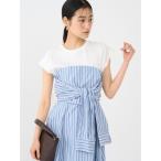ワンピース カットドッキングシャツレイヤードワンピース 「オフィスカジュアル」