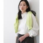 ショッピングフリル ブラウス シャツ 「洗える」フリルネックタックブラウス レディース