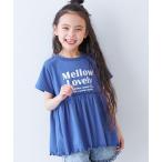 tシャツ ふわっとAライン ロゴプリント 半袖チュニック キッズ 子供服 女の子