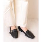 ローファー ベルトデザイン　スクエアトゥローファー レディース