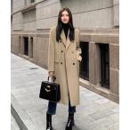 コート チェスターコート ダブルブレストロング丈テーラードコート レディース
