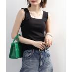 タンクトップ ノースリーブ スクエアネック タンクトップ レディース