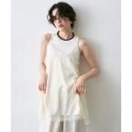 キャミソール サテンレースイレギュラーヘムキャミチュニック
