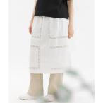 スカート ハンカチ風刺繍レーススカート