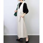 ワンピース ポンチサイドベルト両Vサロペットワンピース