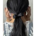 ヘアクリップ スタッズサテン立体リボンバレッタ