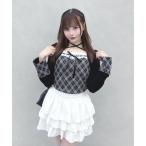 tシャツ チェック×ボレロ風トップス レディース