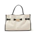 トートバッグ VIOLAd'ORO キャンバス レザーパイピング トートバッグ L レディース