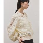 ブルゾン アウター ラインアートレースブルゾン レディース