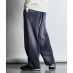 スウェットパンツ ジャージ BRUSHED SWEAT WIDE PANTS：バイオウォッシュ ユーズド加工 スウェット ワイドパンツ メンズ