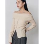 ニット セーター オフショルダーケーブルニット レディース