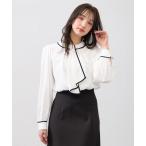 ブラウス シャツ パールチェーン付トロミブラウス レディース