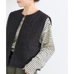 コート アウター キルティング刺繍ベスト レディース