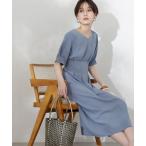 「N.（N. Natural Beauty Basic）」 半袖ワンピース MEDIUM ブルー レディース