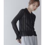 ニット セーター アイレットニットシャツプルオーバー レディース