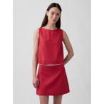 ブラウス シャツ リネンブレンド クロップド シェルタンクトップ レディース