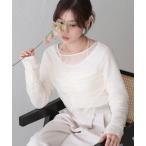 ニット セーター チュールレイヤードシアーニット レディース