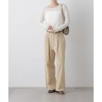 パンツ コットンツイルタックワイドパンツ レディース