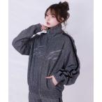 コート アウター ビジューロゴラメジャージ レディース