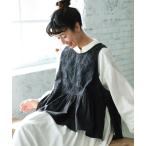 ベスト ジレ 味わい刺繍ベスト レディース