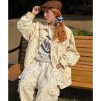 ブルゾン アウター Am花柄フリルジャケット レディース