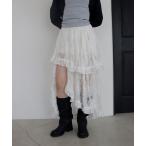 �X�J�[�g �umieya mieya�vFLUFFY LAYER LACE SK/�t���b�t�B�[���C���[���[�X�X�J�[�g