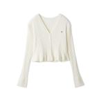 カーディガン ヘムフリルランダムリブカーディガン レディース