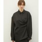 ブラウス シャツ 「LA PEAU DE GEM」2way satin wrap shirt/2wayサテンラップシャツ レディース