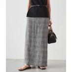 スカート チェックリネンマキシスカート