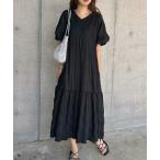 「LAUIR」 半袖ワンピース MEDIUM ブラック レディース