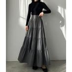 「Louere」 フレアスカート SMALL ダークグレー レディース