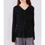 ニット セーター レイヤードレースＴＯＰＳ×ニットカーディガンＳＥＴ レディース