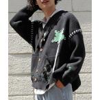 「HOOK」 ニットカーディガン L ブ